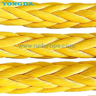 12 رشته ضد پیچ و خم UHMWPE Dock Mooring Line با استفاده از بافت توخالی برای لنگر انداختن / کشیدن / لنگر انداختن